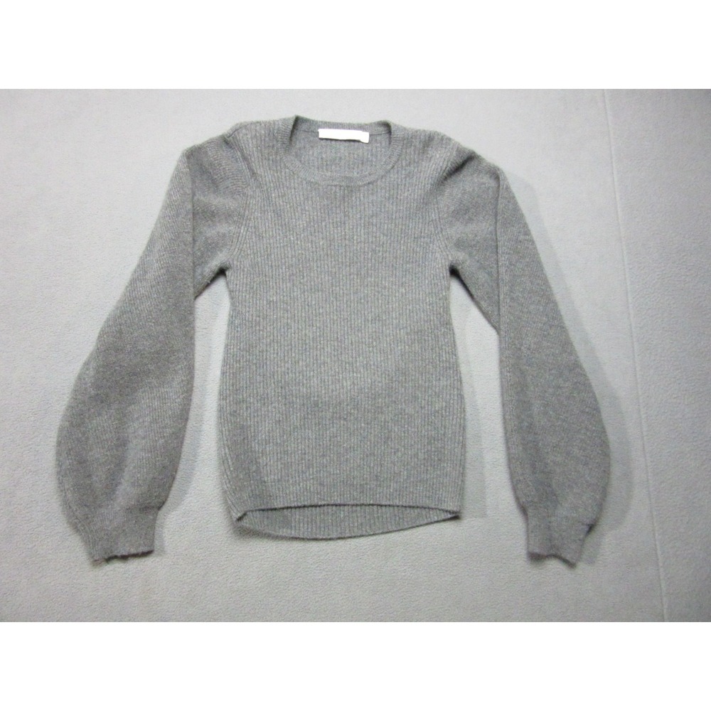 IRO Sweater Women Medium Gray Paris Idaya Cashmere Ribbed Knit Open Back Cut Out